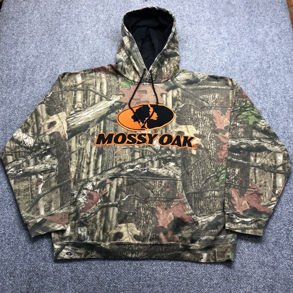 Mossy Oak Break-Up Infinity Camo Hoodie Mens XL Orange Embroidered Logo Pullover